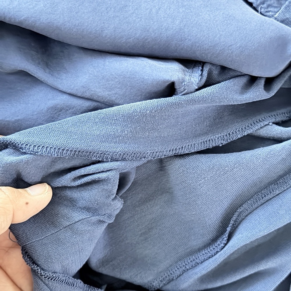 Rossopuro Italy 100% Silk Sleeveless Draped Blouse Blue Women's XS S - Picture 6 of 11